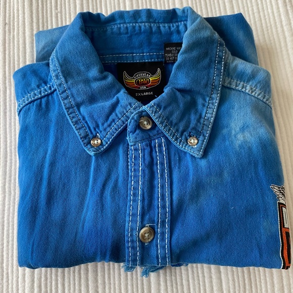 Biker wear USA Bike week Daytona Beach 2017 cut off sleeves blue men’s size 2xl - Picture 3 of 12